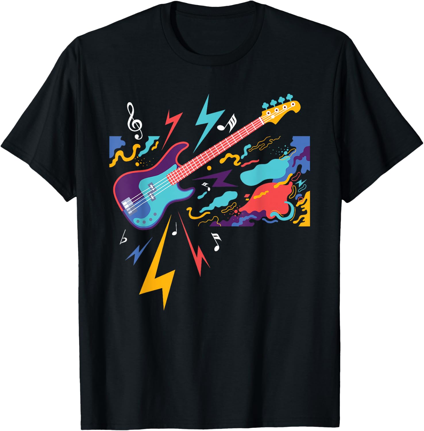 Electric Guitar - Guitar Player Guitarist Rock Musician T-Shirt - T-Shirt | Black