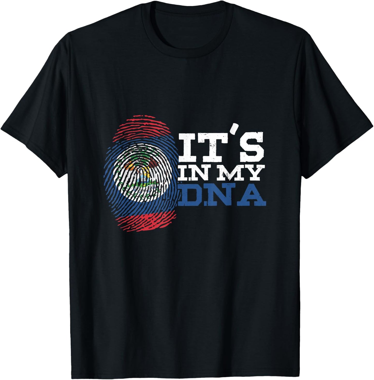 Belizean Descent Roots Heritage It's In My DNA Belize Flag T-Shirt - T-Shirt | Black
