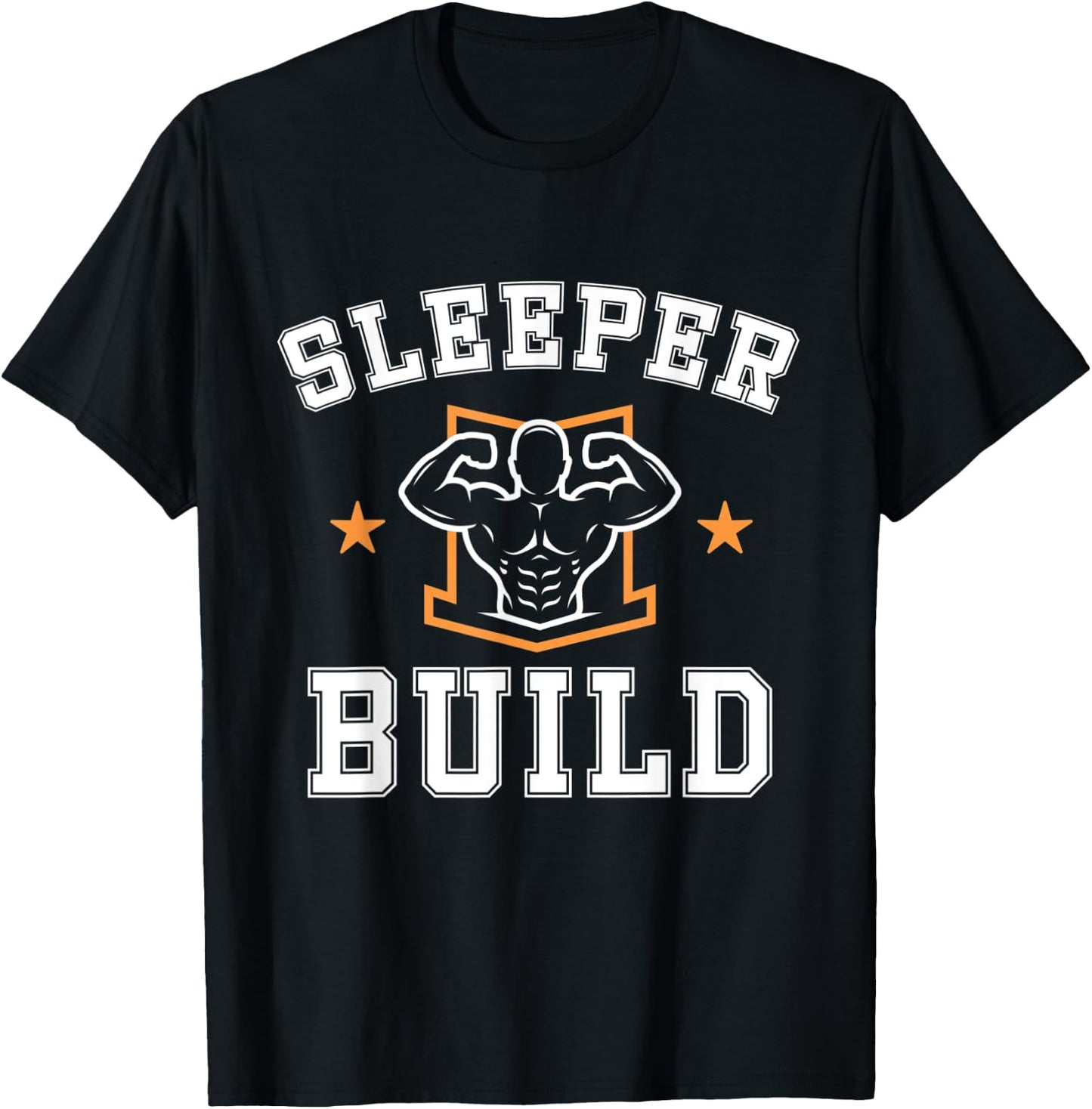 College skinny strong gym athlete funny sleeper build T-Shirt - T-Shirt | Black