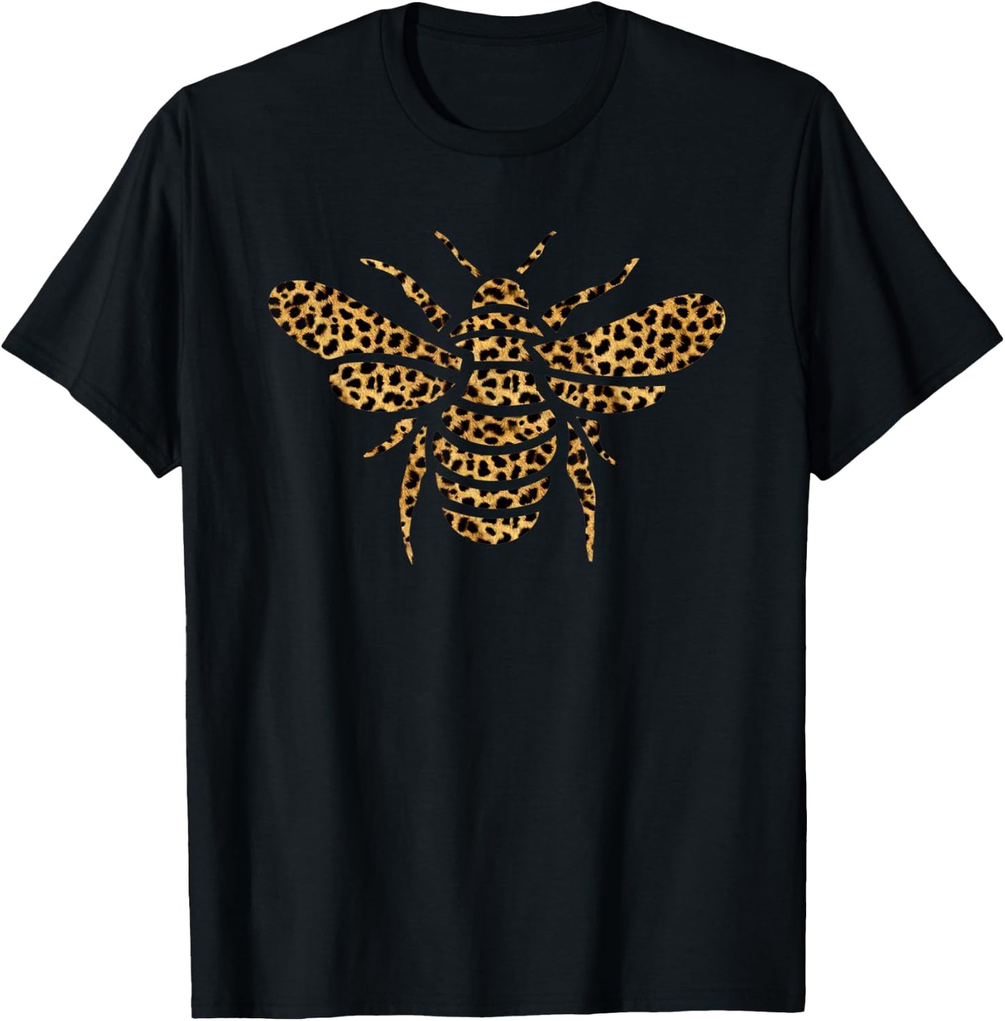 Bee Leopard Print Wasp Ant Insect Animal Lover Women Gift T-Shirt - T-Shirt | Black