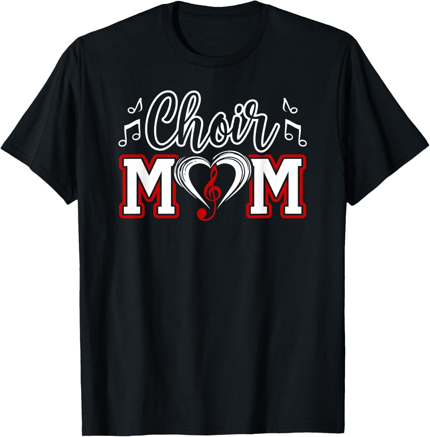 Choir Mom Heart Mom Of A Choir Member Choir Mama T-Shirt - T-Shirt | Black