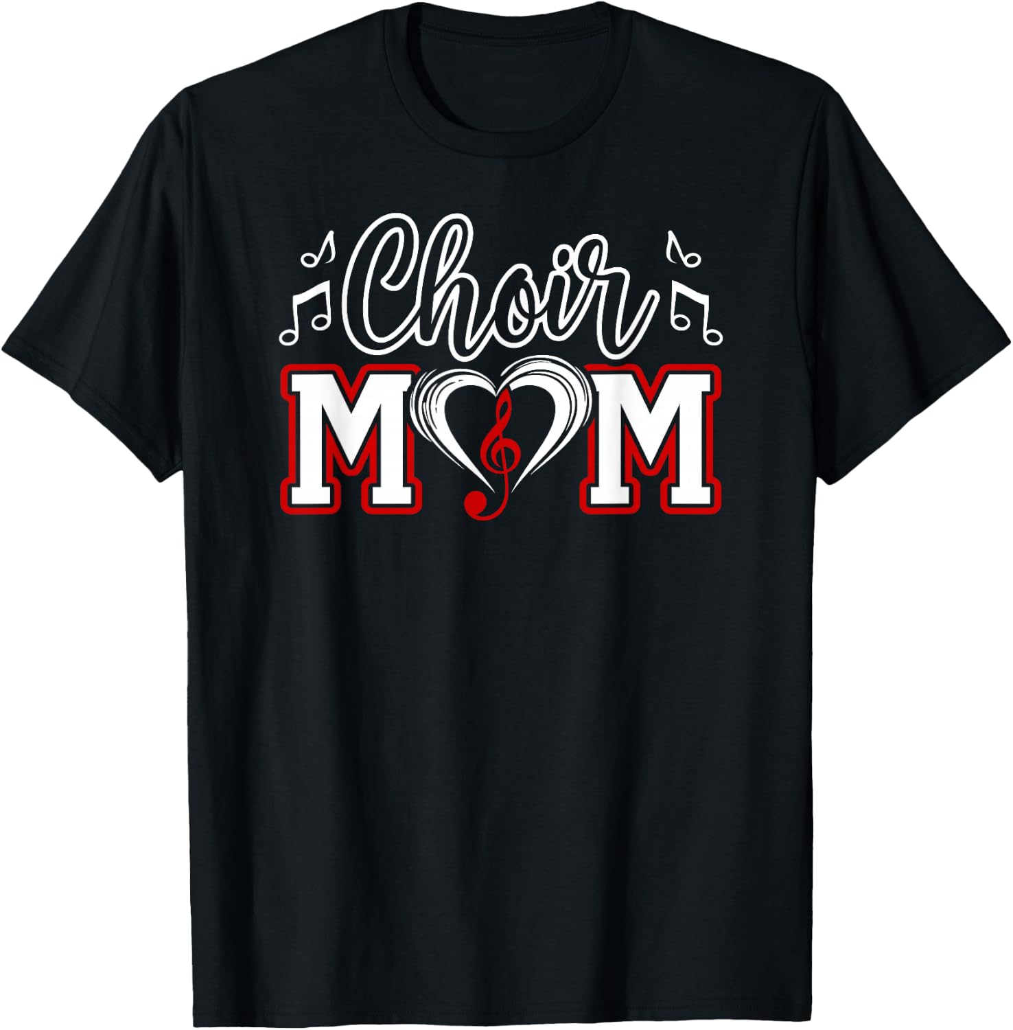 Choir Mom Heart Mom Of A Choir Member Choir Mama T-Shirt - T-Shirt | Black