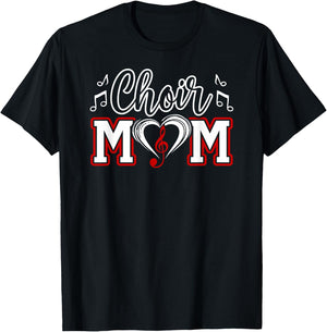 Choir Mom Heart Mom Of A Choir Member Choir Mama T-Shirt - T-Shirt | Black