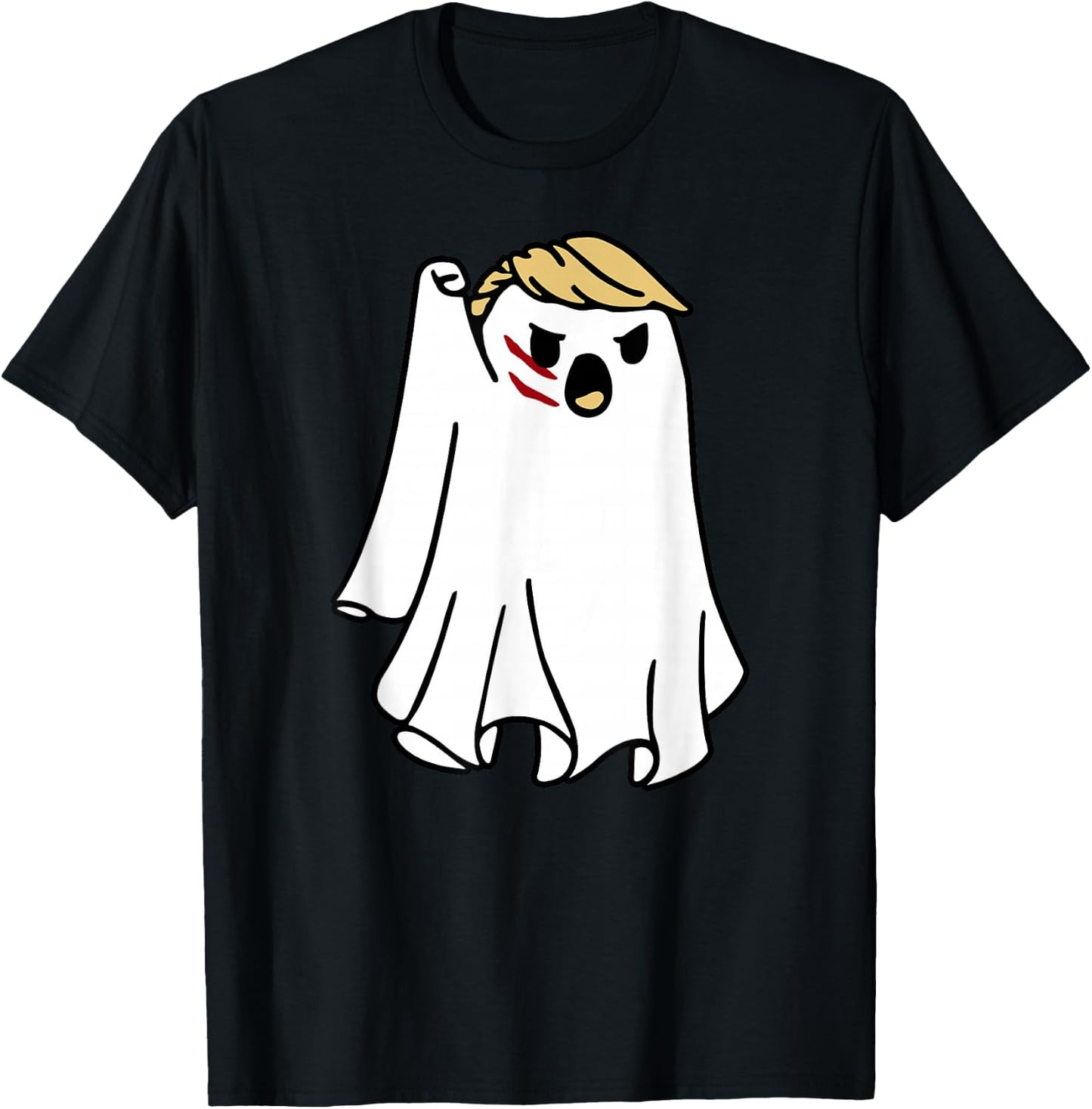 Halloween Ghost Trump Fist Pumped Fight Take America Back T-Shirt - T-Shirt | Black