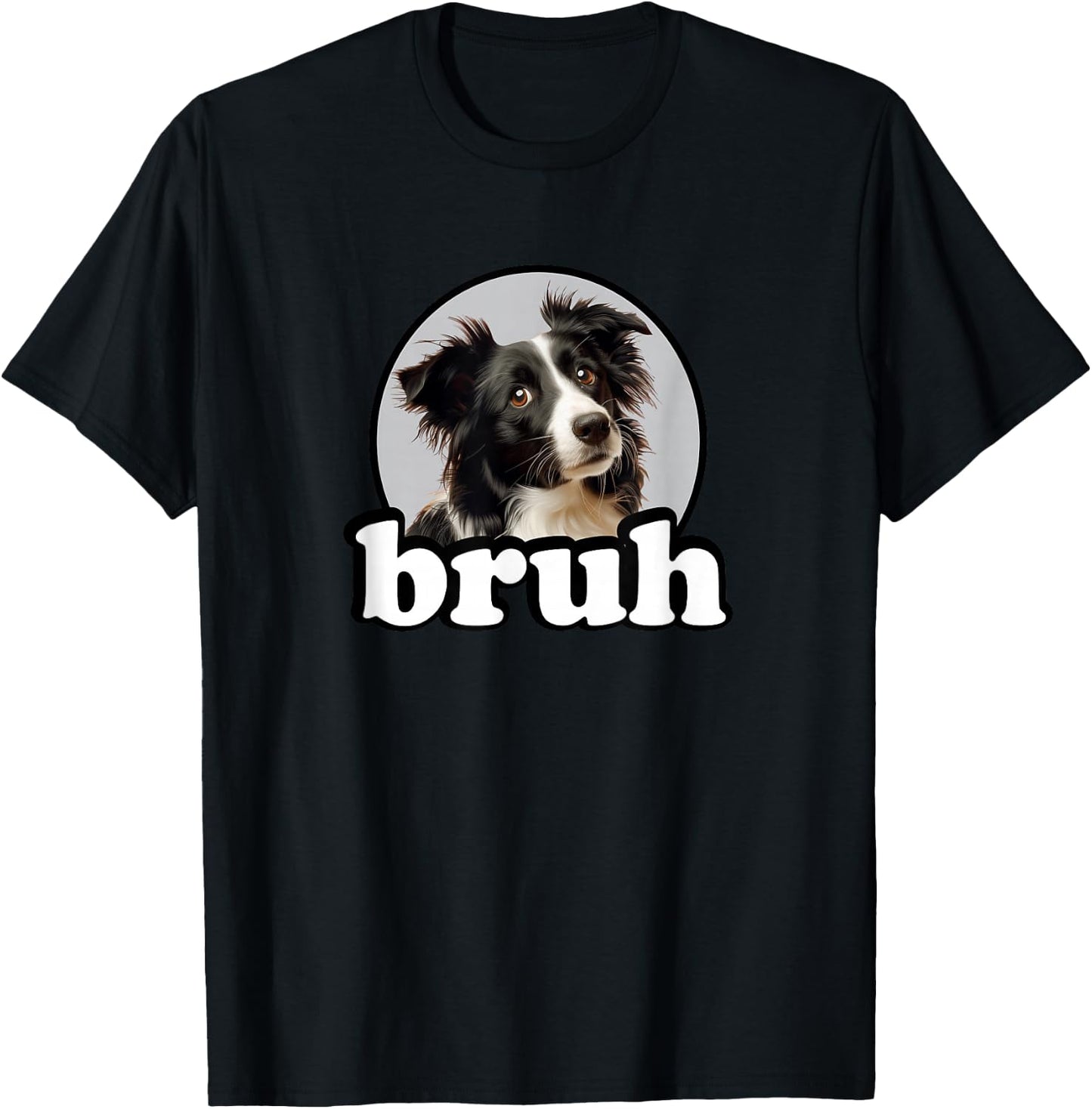 Kids Bro Bruh Black & White Border Collie Lover T-Shirt - T-Shirt | Black