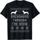 Dachshund Through the Snow Shirt Ugly Christmas Sweater Gift T-Shirt - T-Shirt | Black