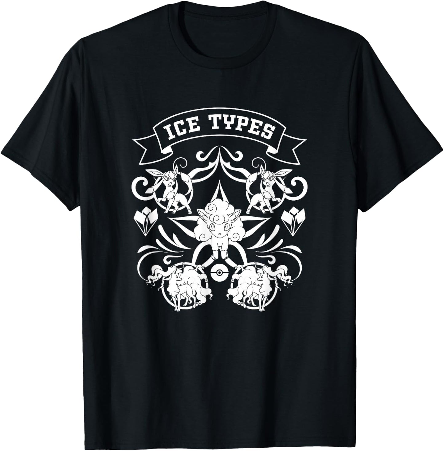 Pokémon Ice Types Beautiful Nouveau Portrait T-Shirt - T-Shirt | Black