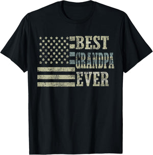 Best Grandpa Ever American Flag USA Flag Men T-Shirt - T-Shirt | Black