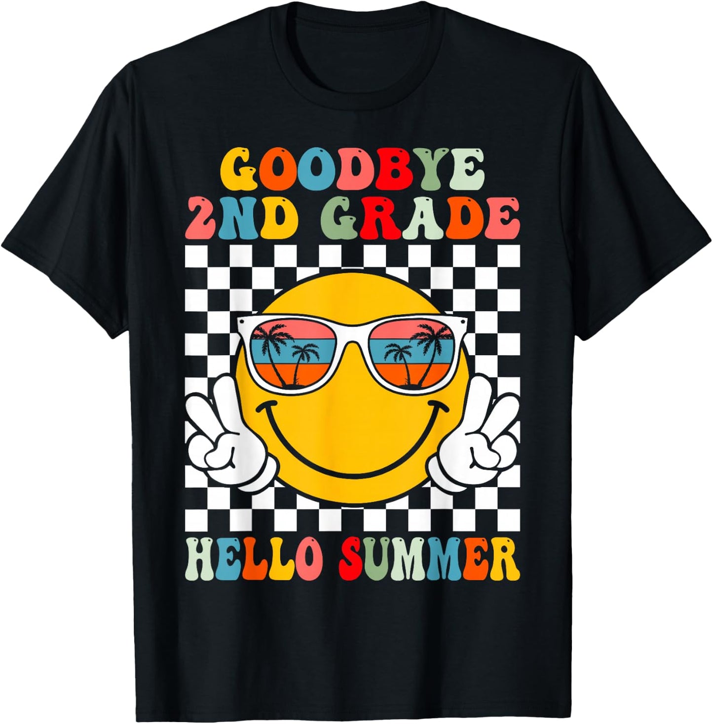 Goodbye 2nd Grade Hello Summer Last Day Of School Boys Kids T-Shirt - T-Shirt | Black