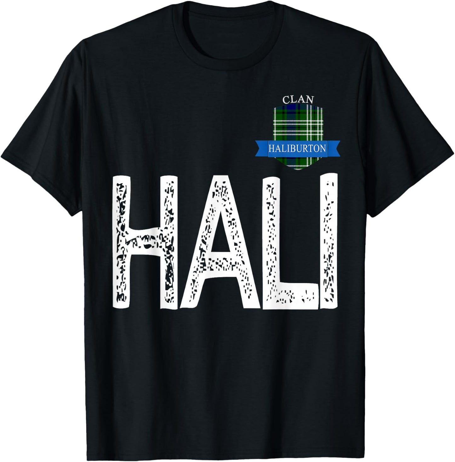 Clan Haliburton H and A and LI Family Matching T-Shirt - T-Shirt | Black