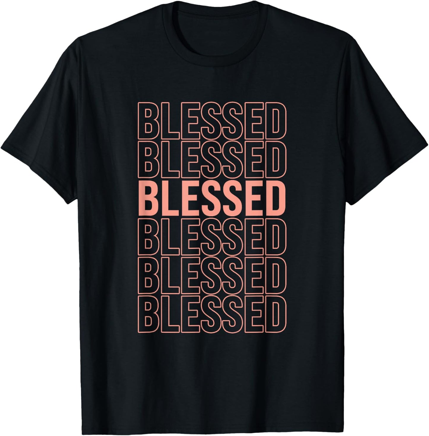Peach Blessed Peach Color Graphic T-Shirt - T-Shirt | Black