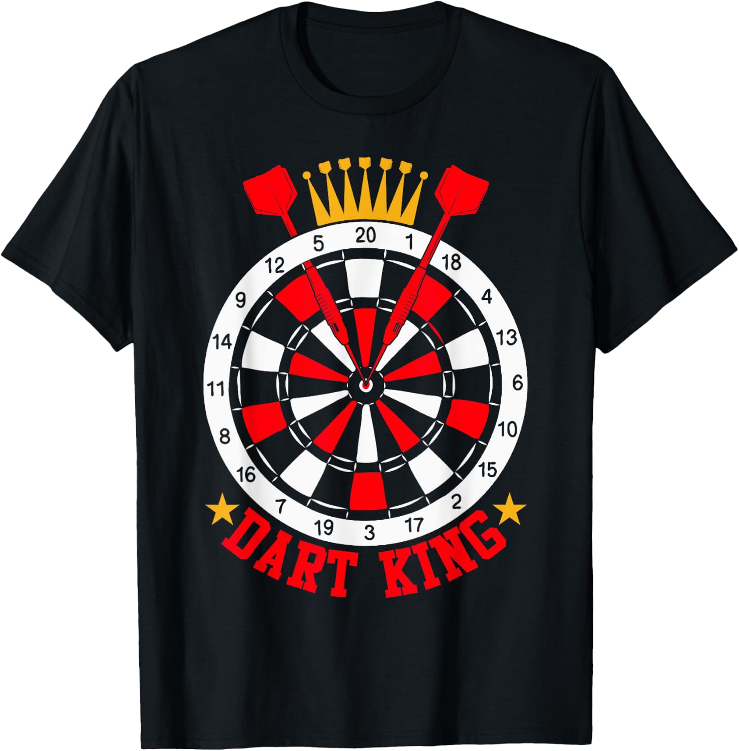 Dart King Funny Dart Board and Dart Game Lover Men T-Shirt - T-Shirt | Black