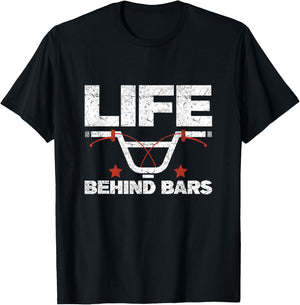 Life Behind Bars | BMX Bike Racing T-Shirt - T-Shirt | Black