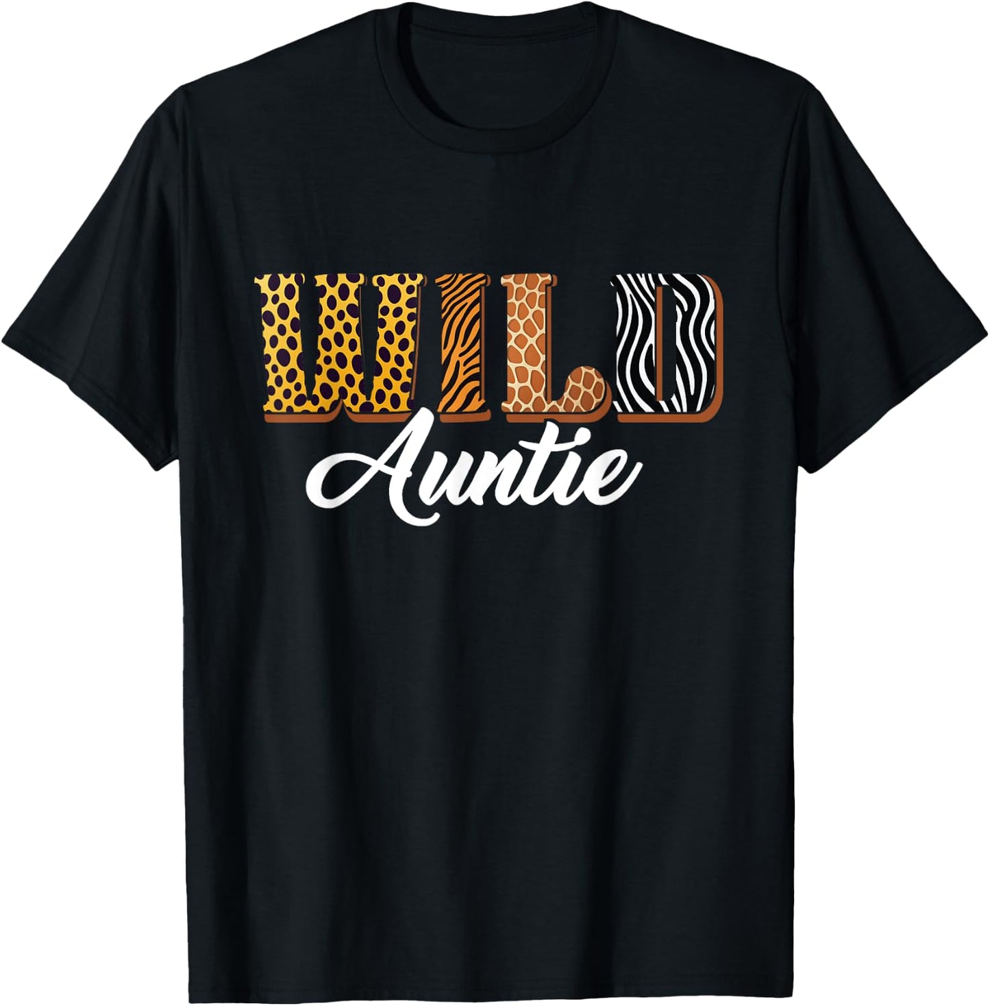 Wild Auntie Zoo Safari Jungle Animal Bday Matching Family T-Shirt - T-Shirt | Black