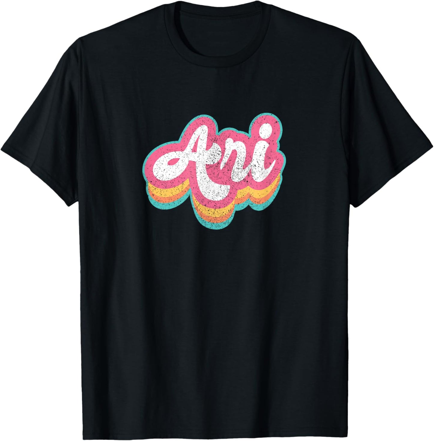 Ari First Name Girl Vintage 70s 80s Personalized T-Shirt - T-Shirt | Black