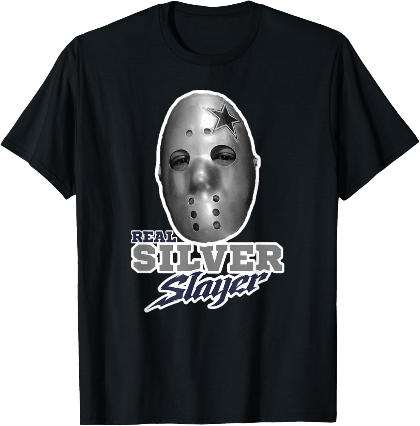 Real Silver Slayer Logo Funny Football Sports T-Shirt - T-Shirt | Black
