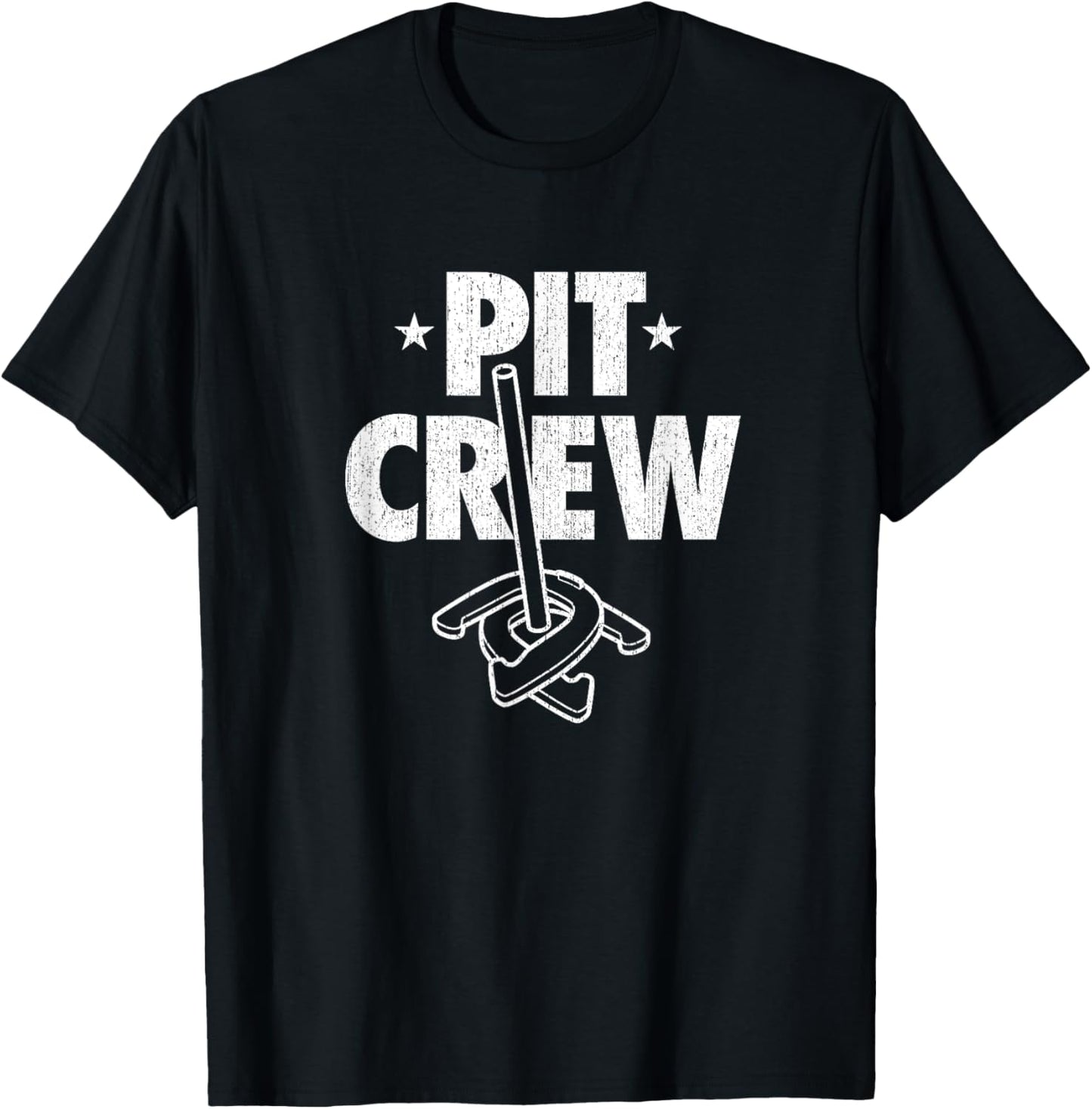Pit Crew - Horseshoe Throwing Shirt Horseshoe Pitchers Gift T-Shirt - T-Shirt | Black
