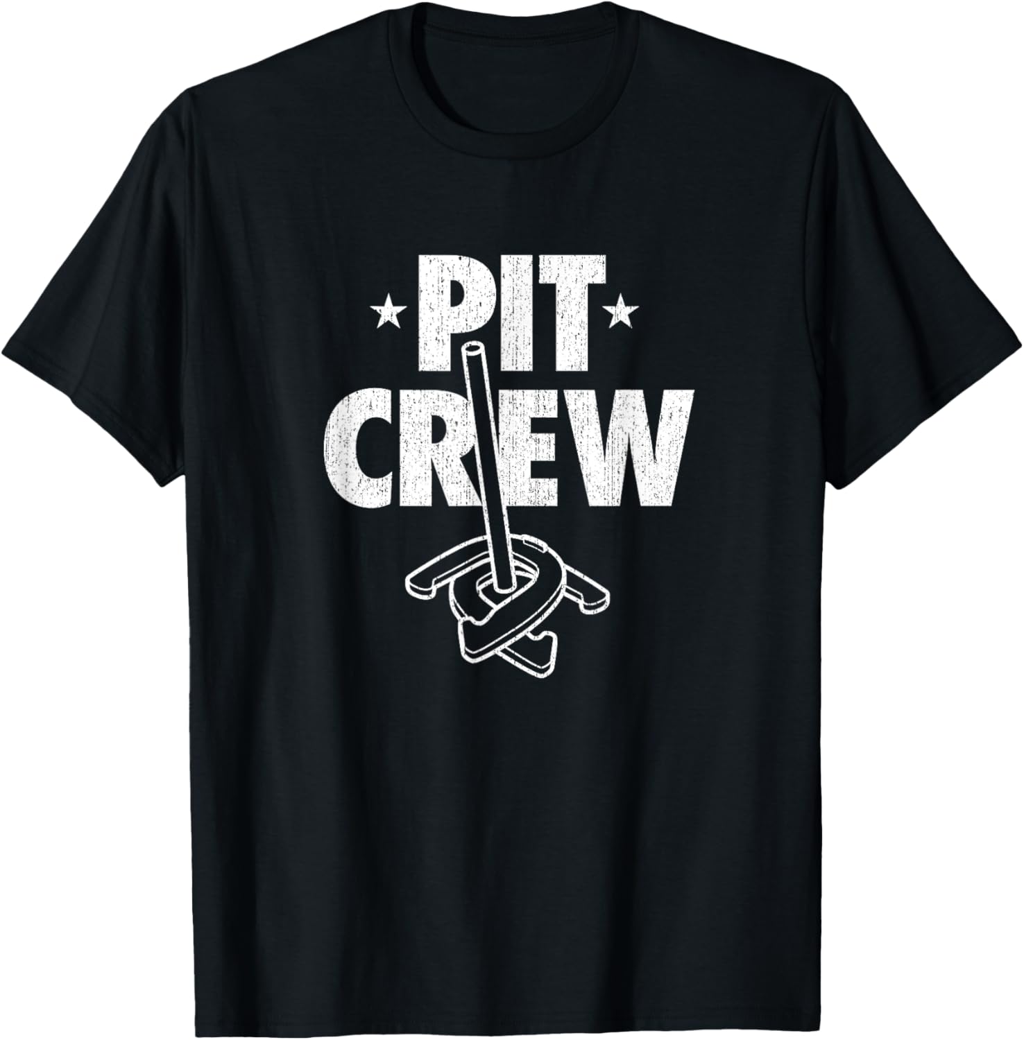 Pit Crew - Horseshoe Throwing Shirt Horseshoe Pitchers Gift T-Shirt - T-Shirt | Black