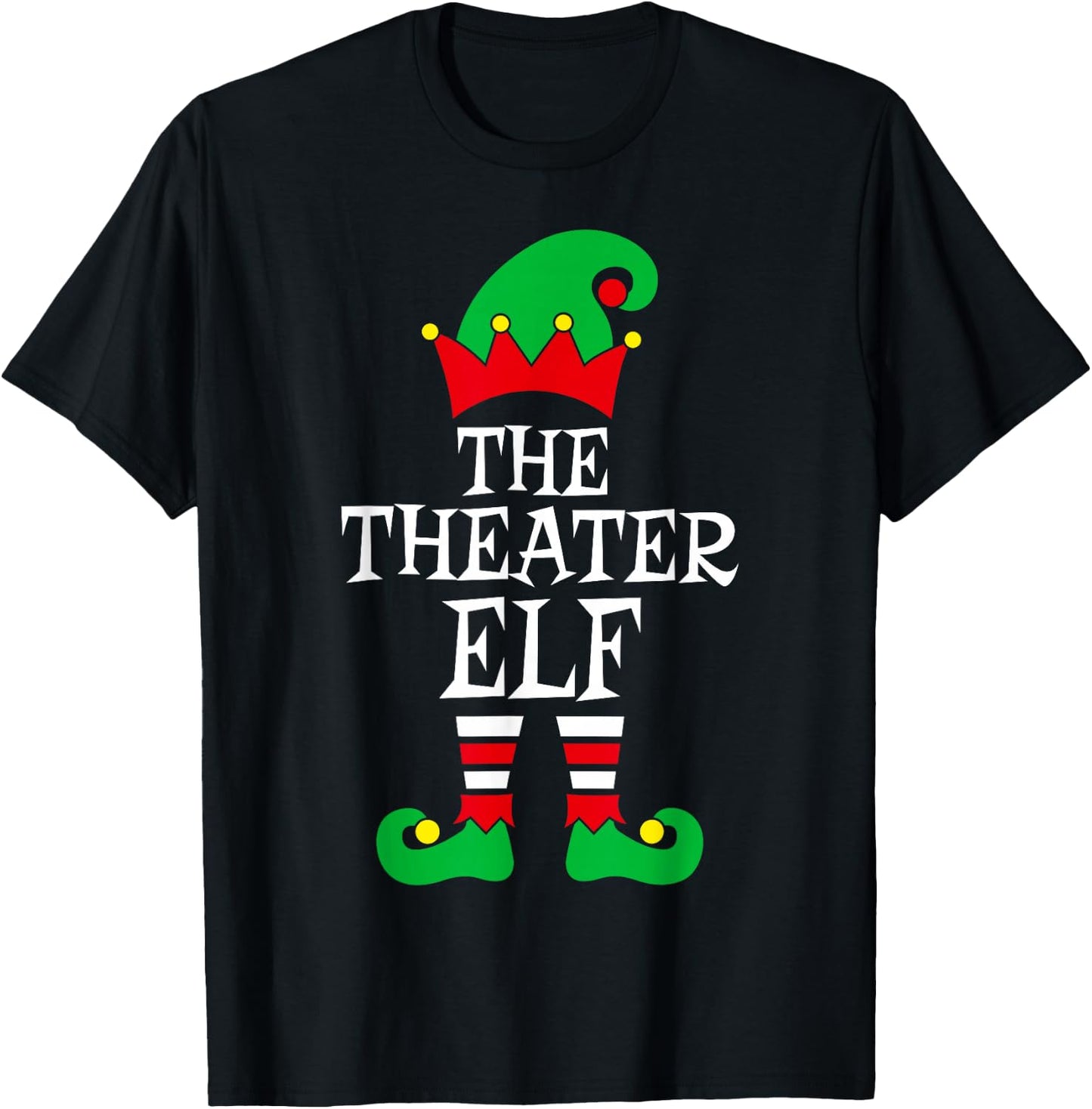 The Theater Elf Cool Christmas Apparel T-Shirt - T-Shirt | Black