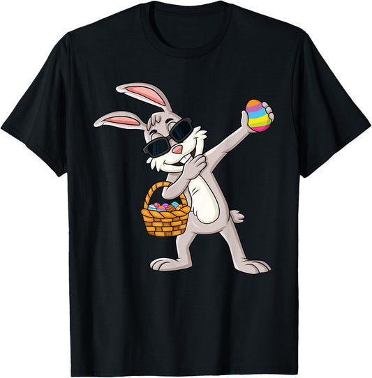Dabbing Rabbit Easter Day Eggs Dab Boys Girls Kids T-Shirt - T-Shirt | Black