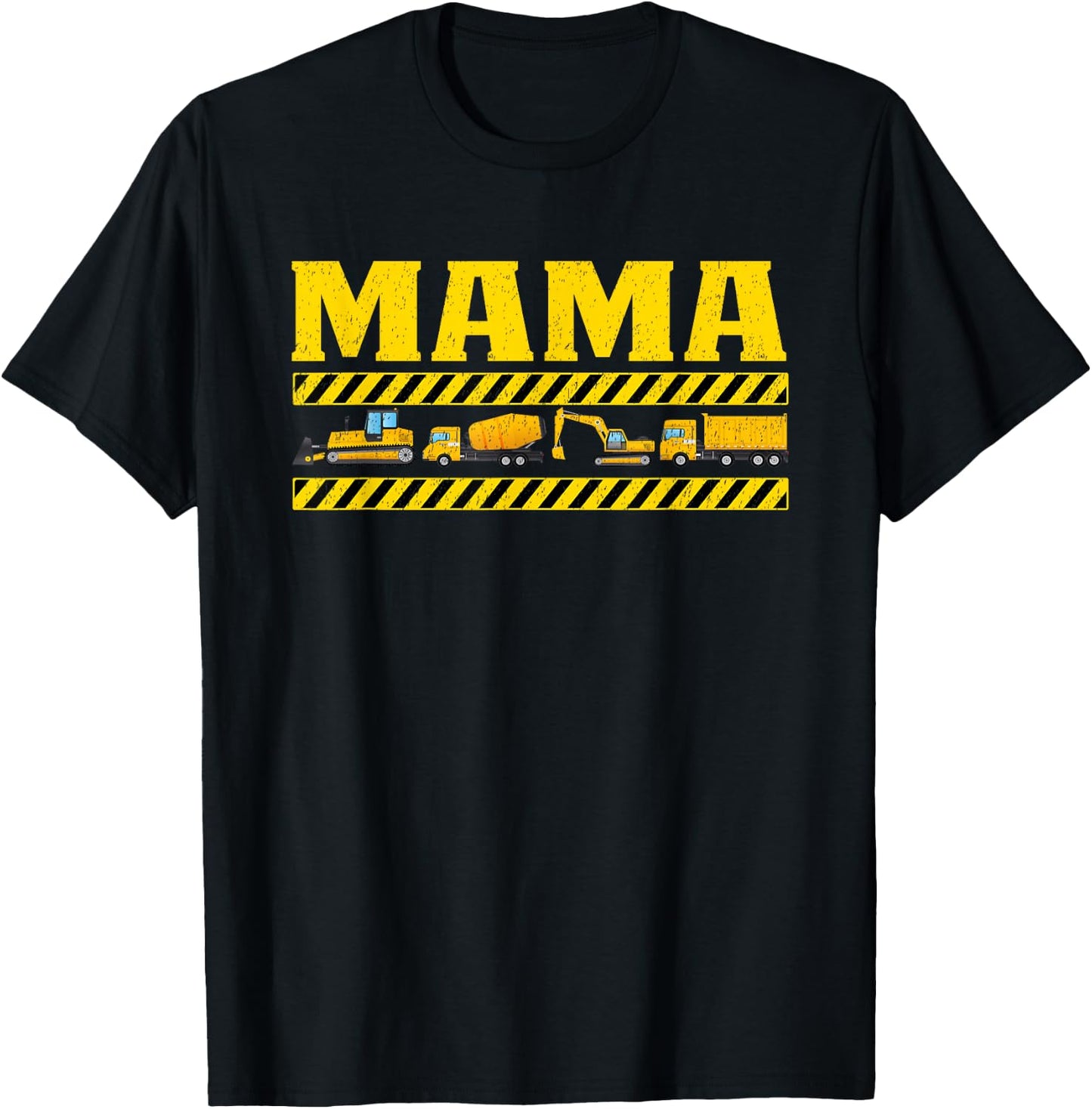 Mama Birthday Construction Party Matching T-Shirt - T-Shirt | Black