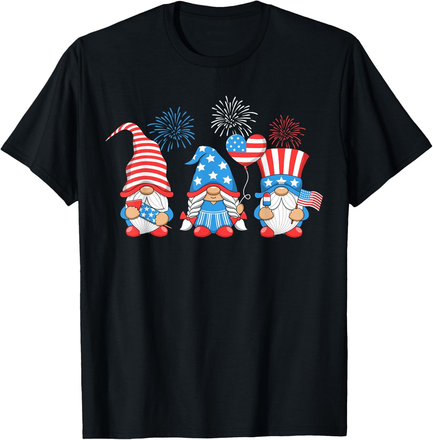 Gnomes 4th of July Patriotic American Independence Day USA Kids Men T-Shirt - T-Shirt | Black