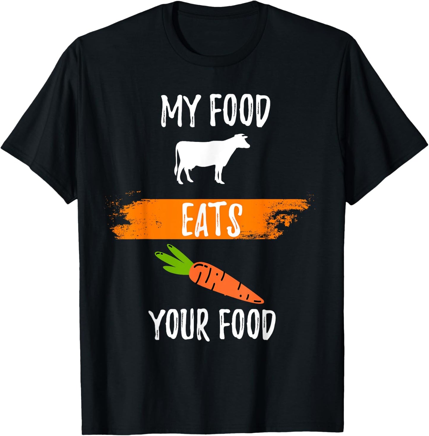 Anti Vegetarian Carnivore My Food Eats Your Food Meatatarian T-Shirt - T-Shirt | Black
