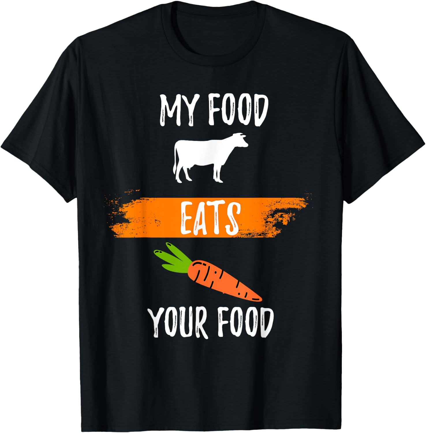 Anti Vegetarian Carnivore My Food Eats Your Food Meatatarian T-Shirt - T-Shirt | Black