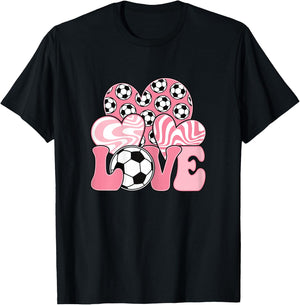 Love Soccer Cute Pink Soccer Lover Women Girls Kids T-Shirt - T-Shirt | Black