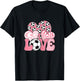 Love Soccer Cute Pink Soccer Lover Women Girls Kids T-Shirt - T-Shirt | Black