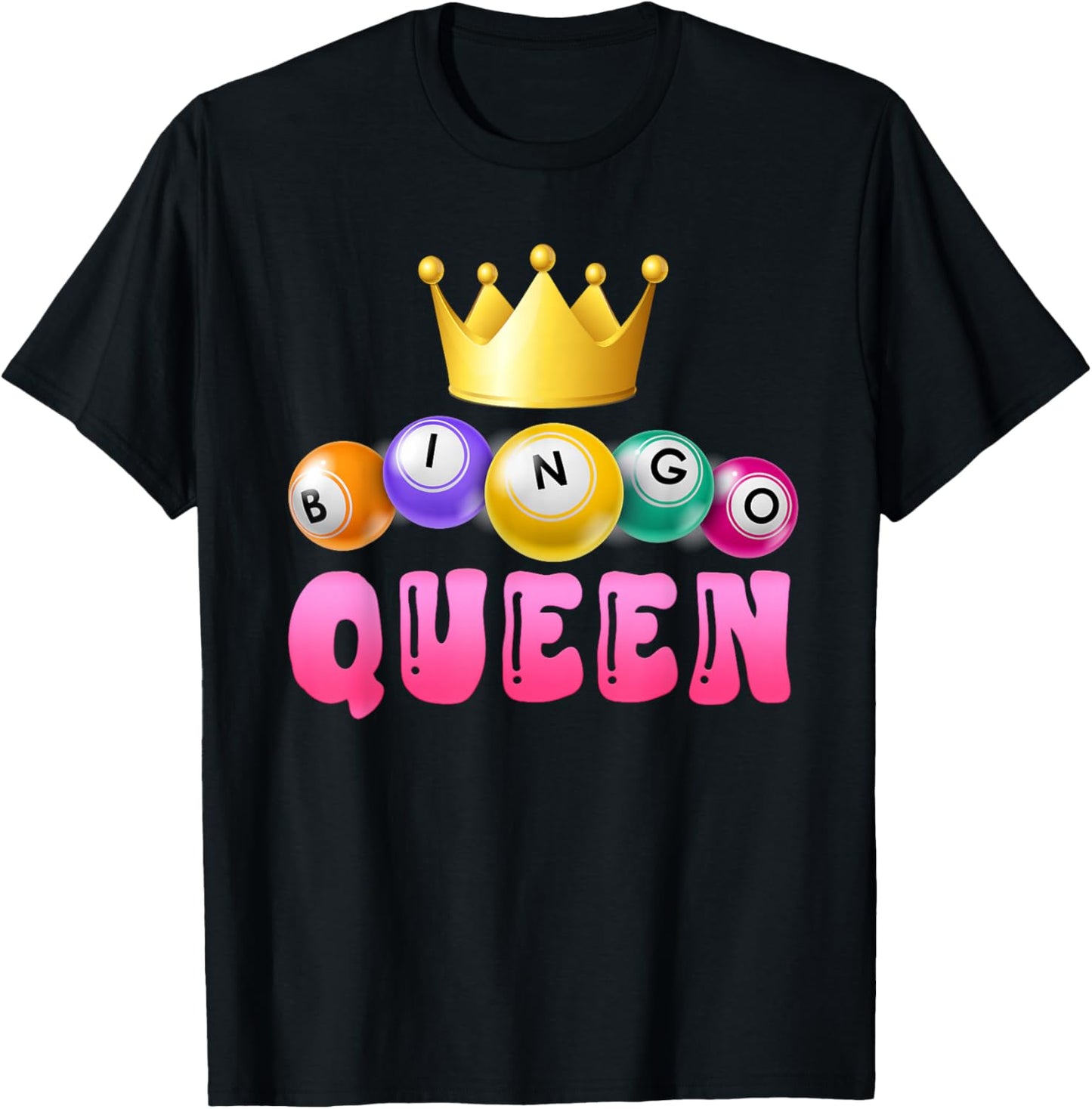 BINGO QUEEN Bingo Player Bingo Lover Bingo T-Shirt - T-Shirt | Black