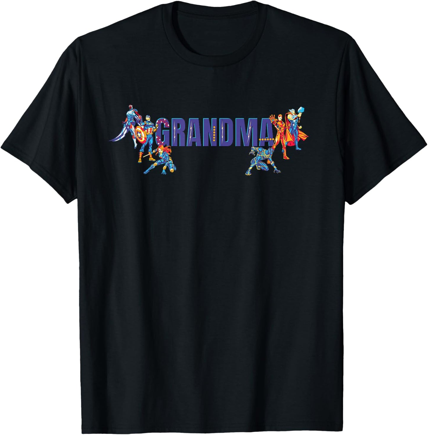 Marvel Super Heroes Avengers Family Vacation Trip Grandma T-Shirt - T-Shirt | Black