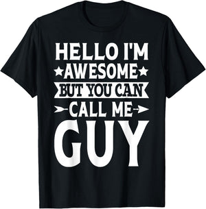 Guy Surname Call Me Guy Family Team Last Name Guy T-Shirt - T-Shirt | Black