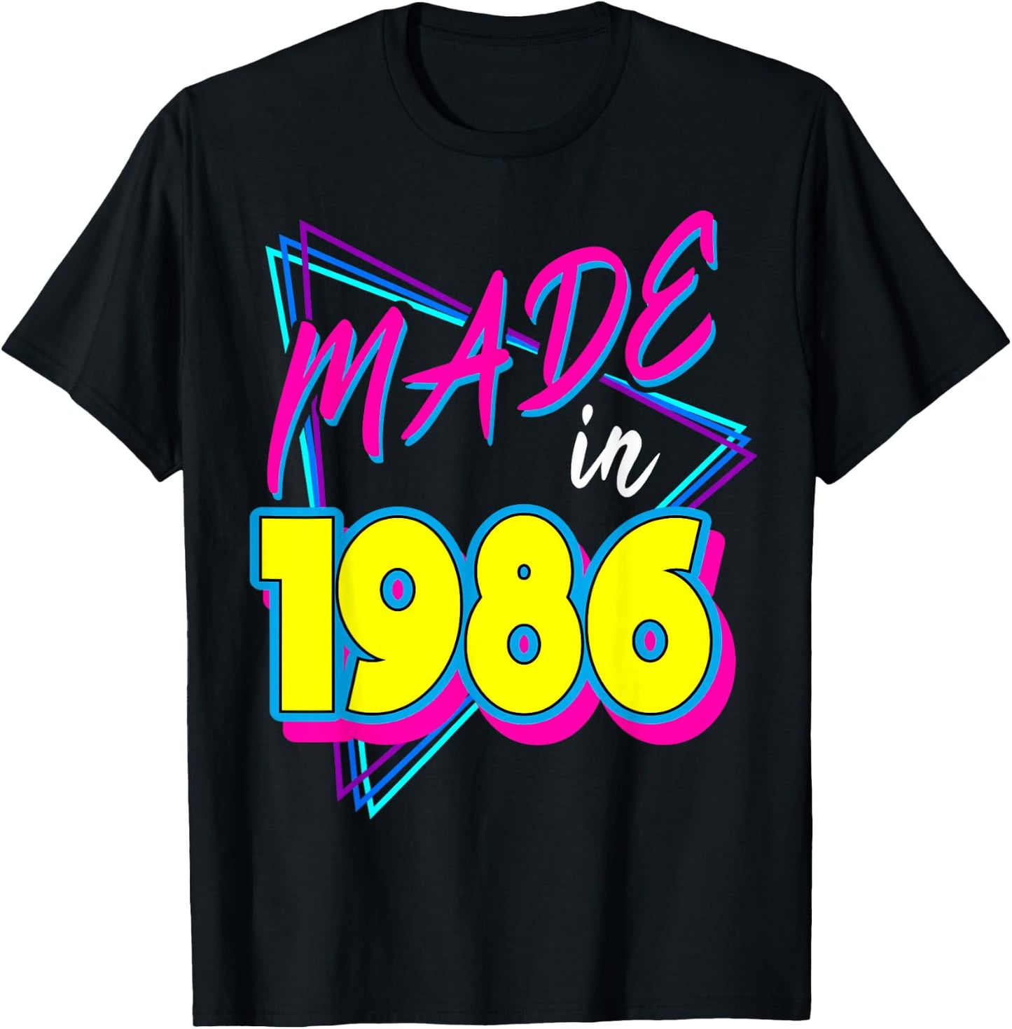 Made in 1986 35th Birthday Retro 35 Years Old 80s Vintage T-Shirt - T-Shirt | Black