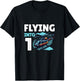 Kids Helicopter Flying Into 1 Year Old 1st Birthday Boy T-Shirt - T-Shirt | Black