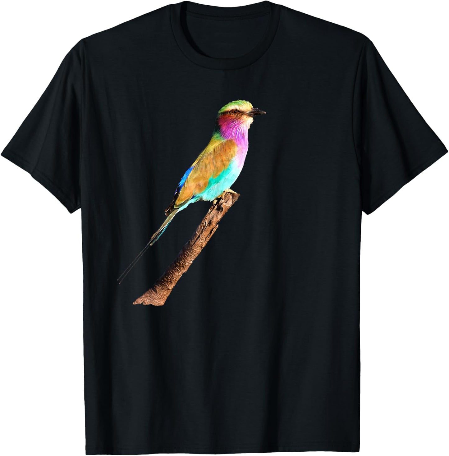 Lilac-breasted Roller Artwork for Bird Watchers T-Shirt - T-Shirt | Black