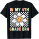 In My 4th Grade Era Cute Groovy Fourth Grade Back to School T-Shirt - T-Shirt | Black