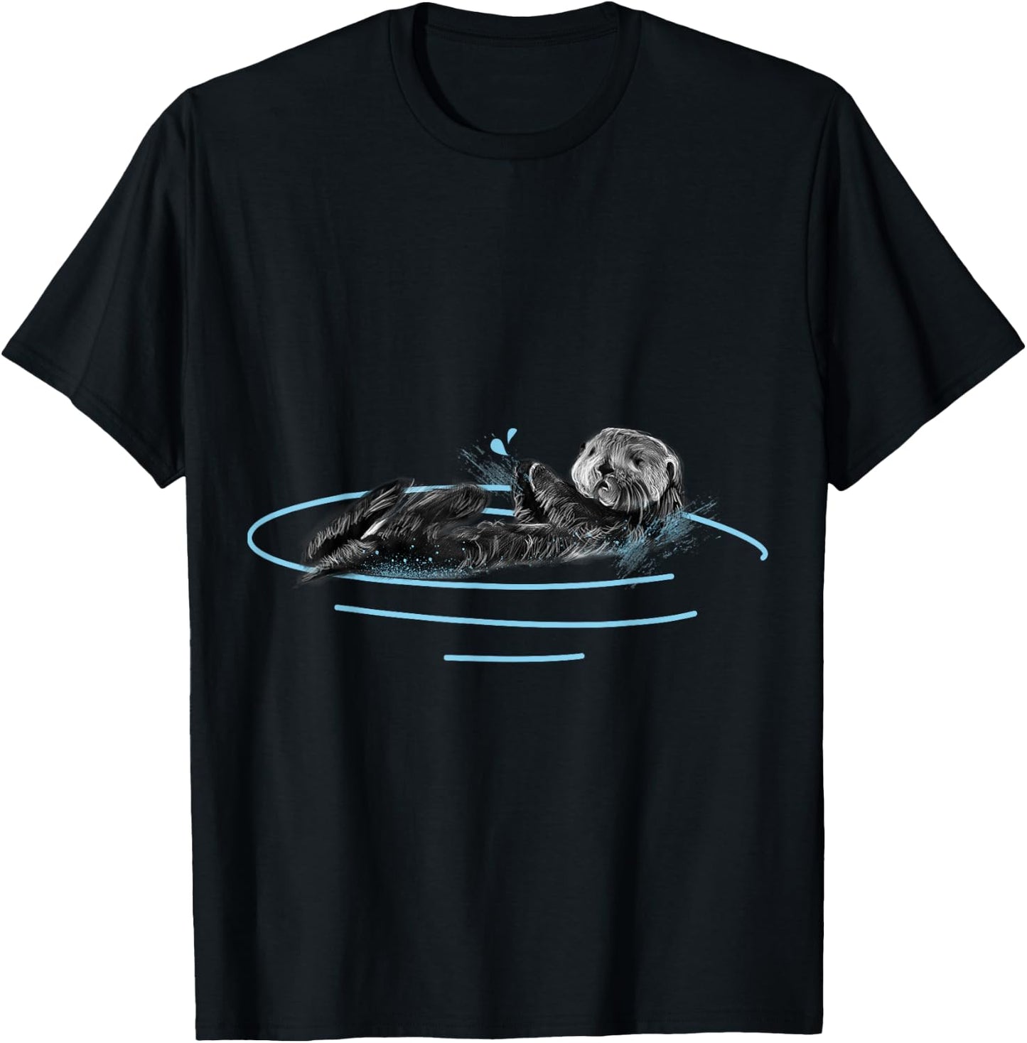Sea Otter T Shirt - Marine Mammal T-Shirt - T-Shirt | Black