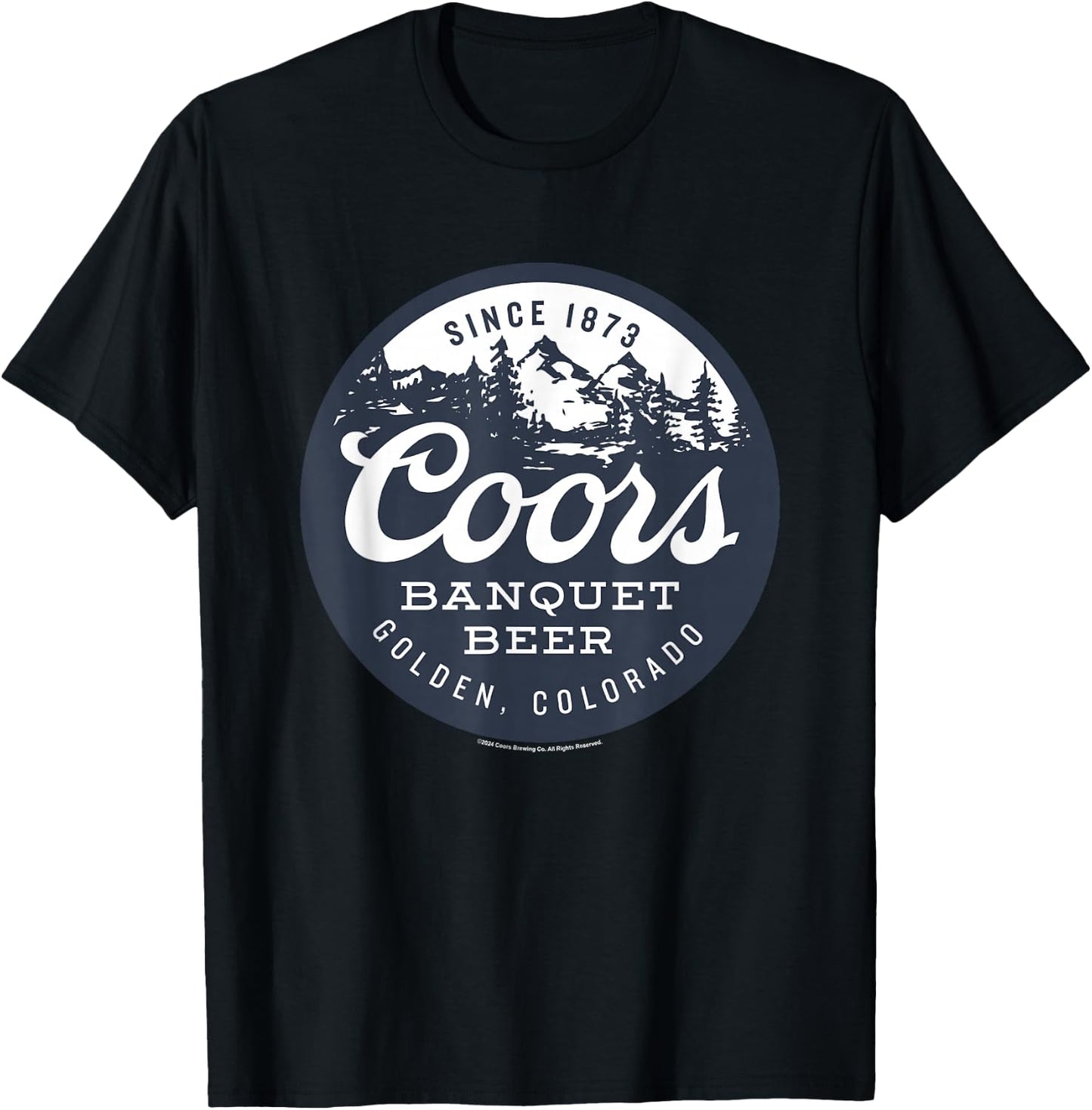 Coors Banquet Golden Colorado Circle Mountain Badge T-Shirt - T-Shirt | Black