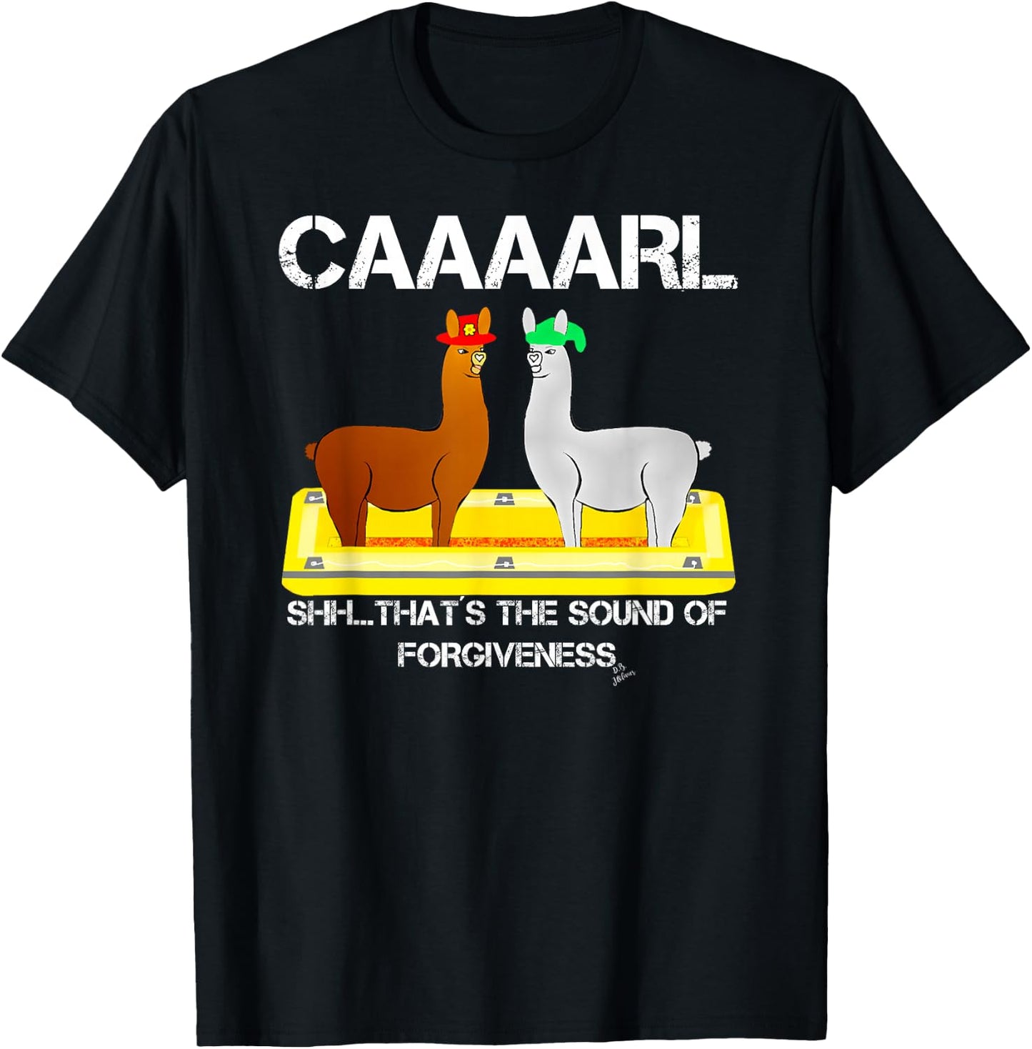 Lamas mit Hten Kollektion by Jean Olivier - -Adults Sound of Forgiveness Funny Llama - Black, Small T-Shirt - T-Shirt | Black