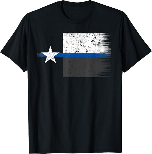 Texas Highway Patrol Ranger Law Enforcement Thin Blue Line F T-Shirt - T-Shirt | Black