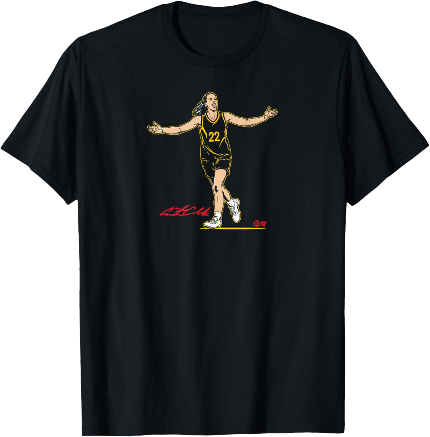 BreakingT Caitlin Clark: Superstar Pose - Indiana Basketball , Small, Blue T-Shirt - T-Shirt | Black