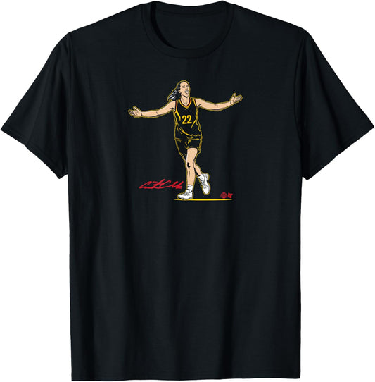 BreakingT Caitlin Clark: Superstar Pose - Indiana Basketball , Small, Blue T-Shirt - T-Shirt | Black