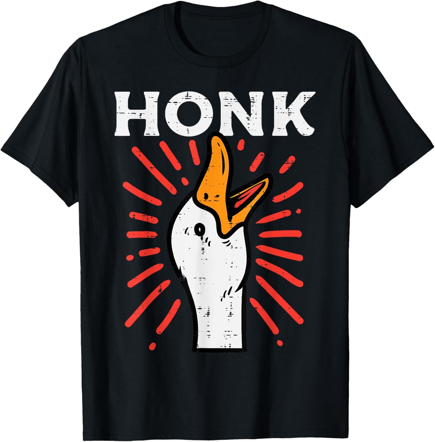 Duck Honk Funny Quack Goose Chicken Meme Men Women Kids T-Shirt - T-Shirt | Black