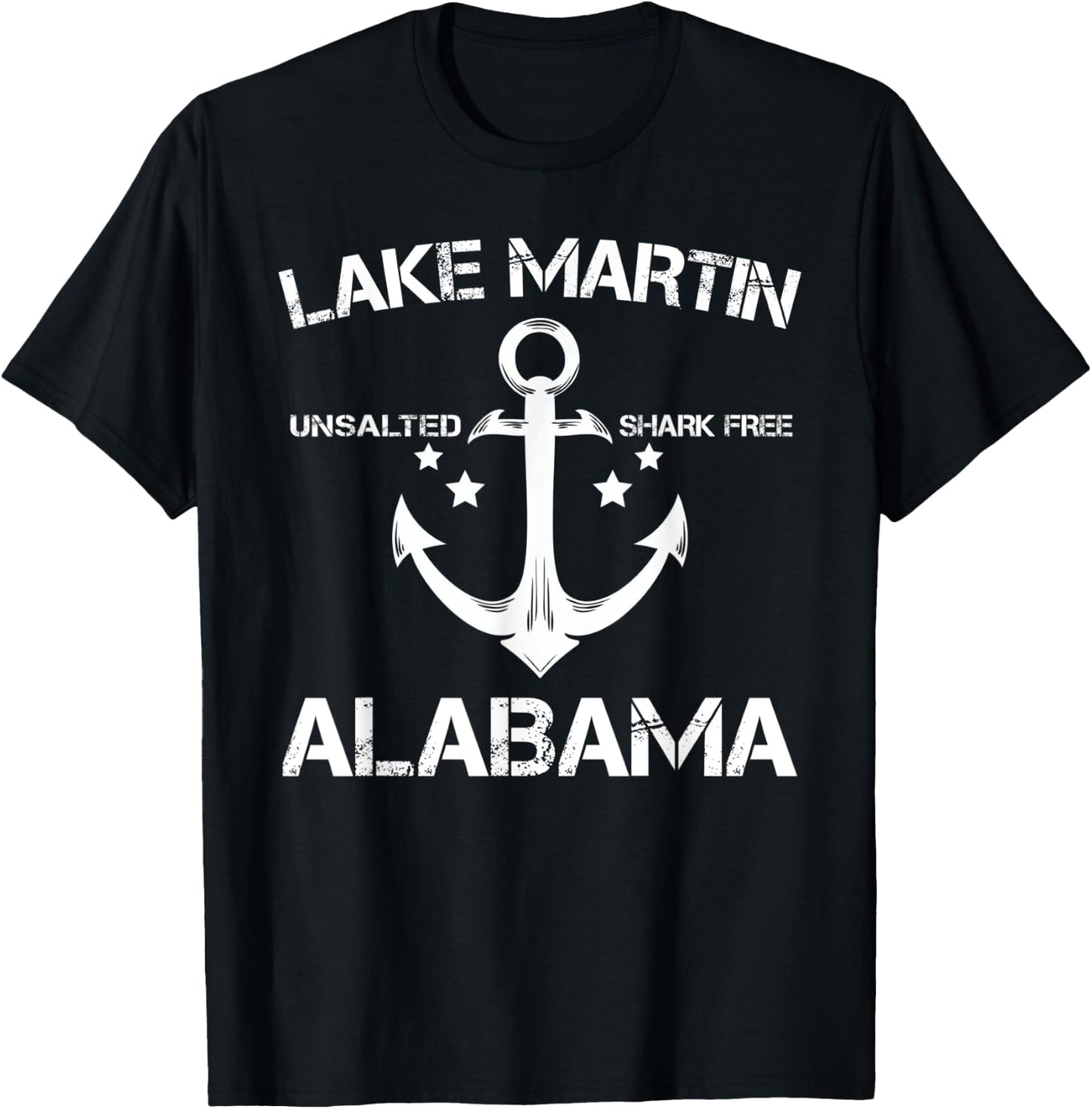 LAKE MARTIN ALABAMA Funny Fishing Camping Summer Gift Women Kids T-Shirt - T-Shirt | Black