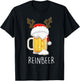 Reinbeer Winedeer Beer Wine Reindeer Christmas Xmas Couples T-Shirt - T-Shirt | Black