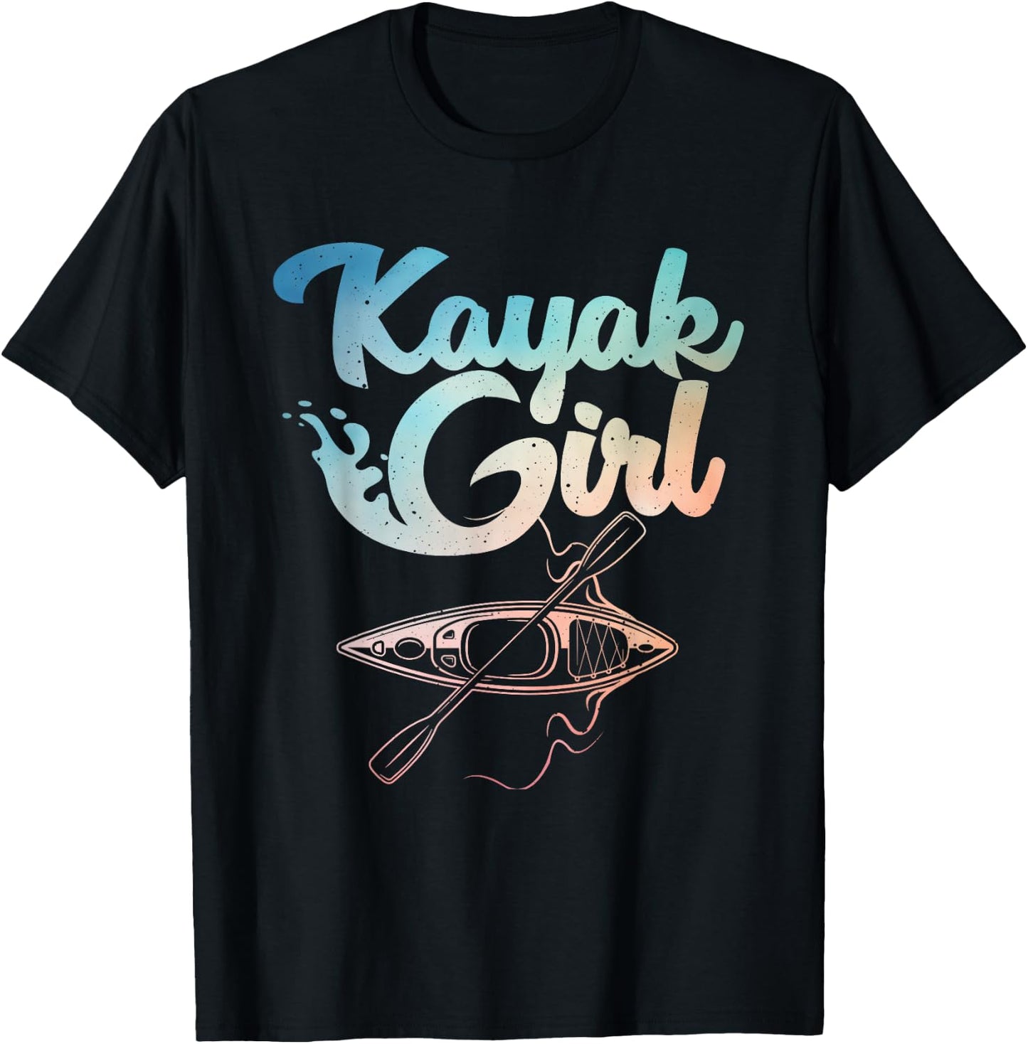 Funny Kayak Girl Art Girls Kayaking Lovers Kayak T-Shirt - T-Shirt | Black