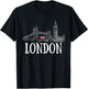 London Skyline Tourist Hometown Vacation Bus Decker Double T-Shirt - T-Shirt | Black