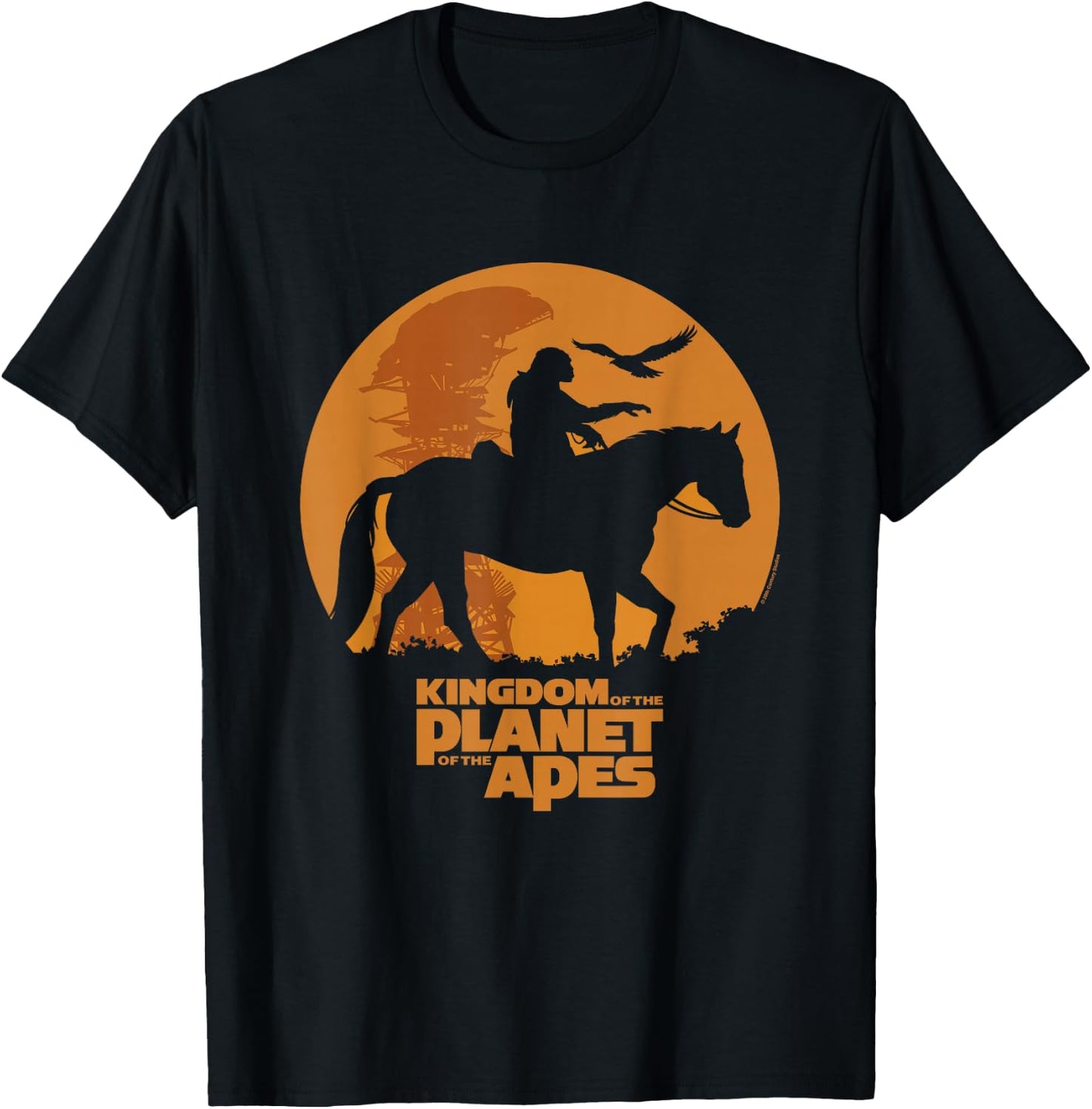 Kingdom of the Planet of the Apes Caesar Moon Silhouette T-Shirt - T-Shirt | Black