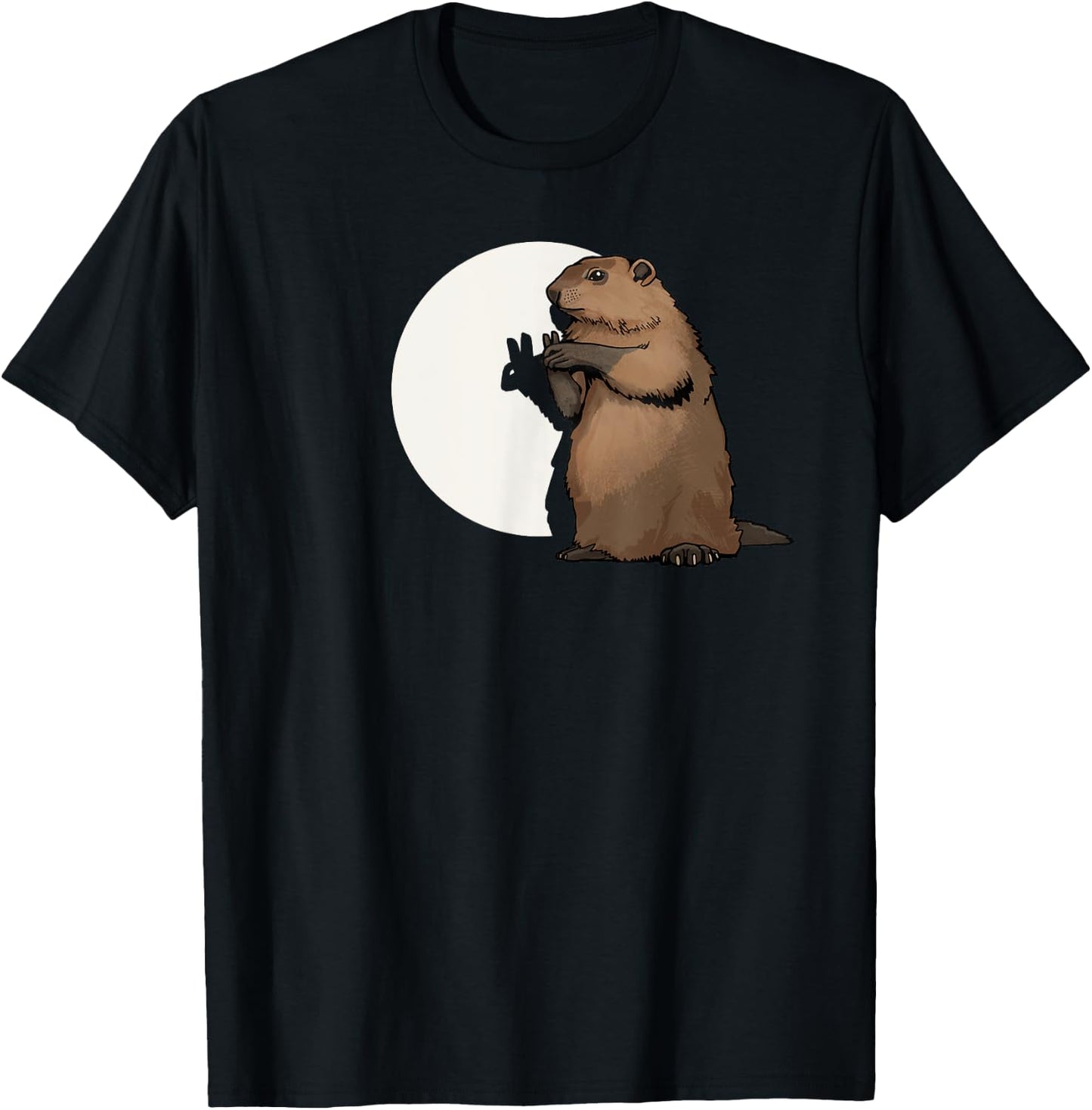 Groundhog Day Shadow Puppet Funny Gift T-Shirt - T-Shirt | Black